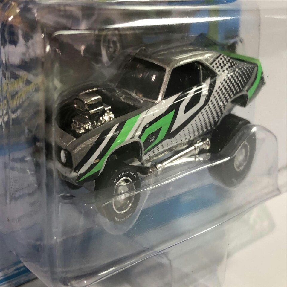 image 1 of 1969 Chevy Camaro Zinger Silver and Green 1:64 Johnny Lightning JLSF015B