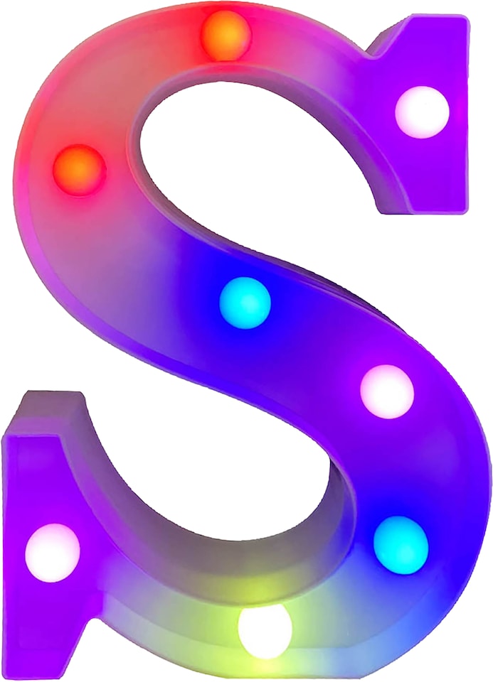 image 1 of Battery Operated RGB Letter   With Remote Control Letter S