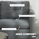 image 4 of HOMCOM Modern Loveseat Sofa Upholstered 2 Seater Settee for Living Room Bedroom