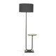 image 2 of ValueLights Tavel Matte Black Floor Lamp with Table and Grey Shade