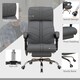 image 5 of Vinsetto High Back Vibration Massage Office Chair, Heated Reclining PU Leather Computer Chair with Footrest, Grey