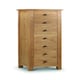image 1 of Stylish White Oak Narrow Chest - 7 Drawers