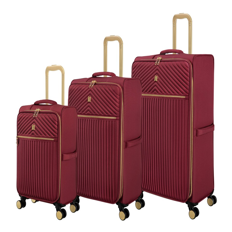 image 1 of IT Luggage Esplanade Rumba Red 3pc Suitcase Set Red
