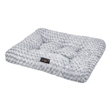 SKYLOS Dog Bed Plush Soft Rose Velvet Non-Slip Pet Crate Keneel Mat | Grey | XXXXL | One Size