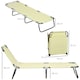 image 4 of Outsunny Folding Sun Loungers Set of 2 with Adjustable Backrest, Beige 