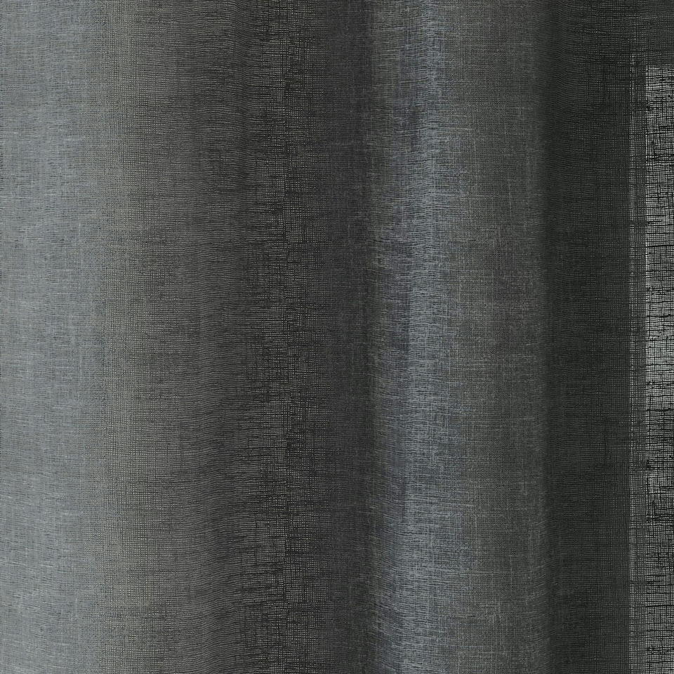 image 1 of Pair of Crete Charcoal Linen Look Voile Panels 183 cm (72 inch) Eyelet Panels for Bedroom and Living Room