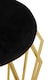 image 3 of Orsina Black Velvet and Gold Finish Frame Stool, Airy Design Contemporary Ottoman with Velvet Seat, Ottoman