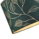 image 4 of Modern Forest Green Cotton Fabric Drum Lamp Shade with Gold Foil Floral Design | Green