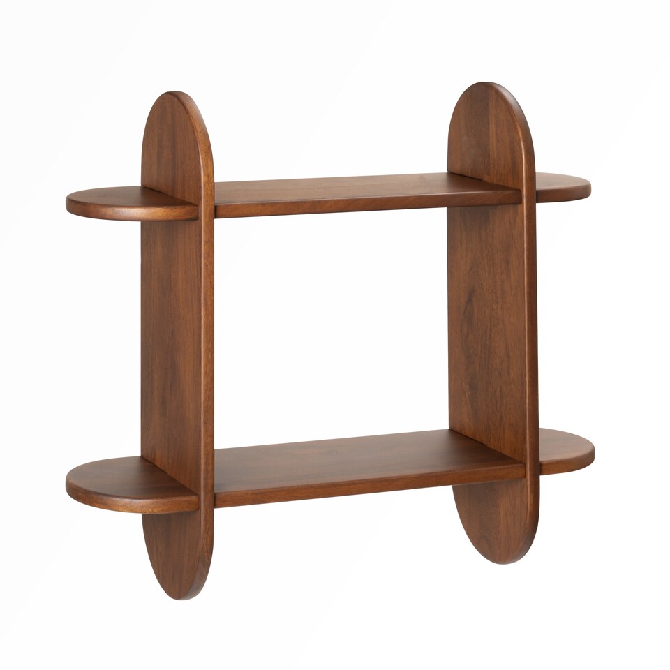 image 1 of Montague Floating Shelves - 2 Tier Solid Wood Wall Mounted Shelf