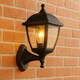 image 4 of CGC MYRA Large Black Outdoor Wall Lantern Light with Clear Diffuser IP44 Polycarbonate Coastal
