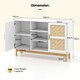 image 2 of COSTWAY 120CM Sideboard Buffet Cabinet w/3 Open Shelves White