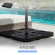 image 3 of Outsunny 4 Pieces Banana Parasol Base Stand Water & Sand Filled Weights, Black