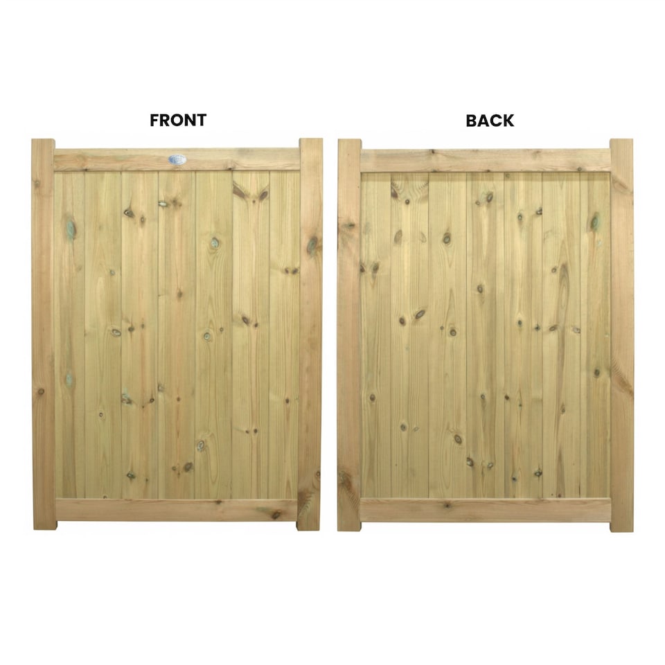 image 1 of Ultimate T&G Gate 4ft x 3ft Vertical Smooth-Planed Fully Framed Treated Door