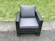 image 4 of Fimous 7 Seater Dark Grey Mixed High Back Rattan Sofa Set Square Coffee Table Garden Furniture 2 Seater Sofa Chairs Outdoor Patio