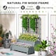 image 7 of Outsunny 2-Tier Wooden Raised Bed with Trellis and Drainage Holes, Brown | Grey | Grey