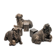 Resting British Bulldog Plant Pot Feet - Set of 3 - L8.2 x W9 x H8.5 cm Grey