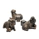 image 1 of Resting British Bulldog Plant Pot Feet - Set of 3 - L8.2 x W9 x H8.5 cm Grey