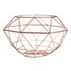 image 1 of Geometric Copper Finish Wide Fruit Basket, Functional Design Unique Fruit Basket, Contemporary Fruit Basket Multi