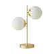 image 8 of ValueLights Jas Gold Metal Table Lamp with White Frosted Glass Shades