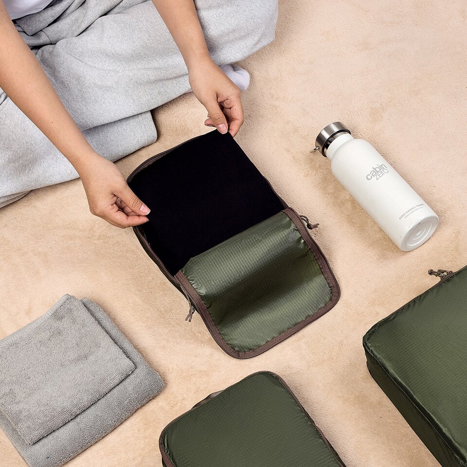 image 1 of CabinZero Ultralight Packing Cube (Medium), Lightweight Travel Organizer | Green | GEORGIAN KHAKI
