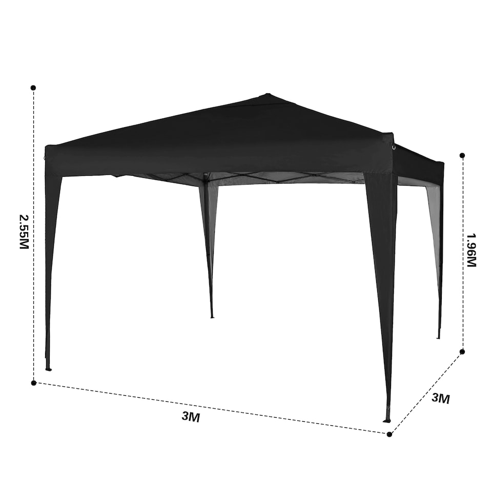 image 1 of MCC Direct Gazebo 3x3 Pop up Black | Black | Black