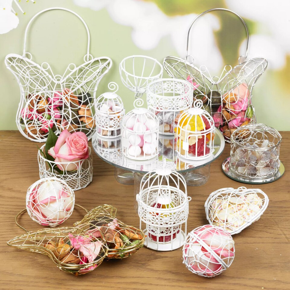 image 1 of 6-Pcs Metal Mesh Bridesmaid Ball Hanger | White | 6
