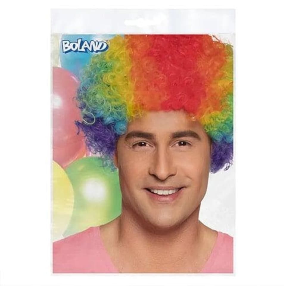 image 1 of Funky Rainbow Unisex Afro Wig | Multi | 1