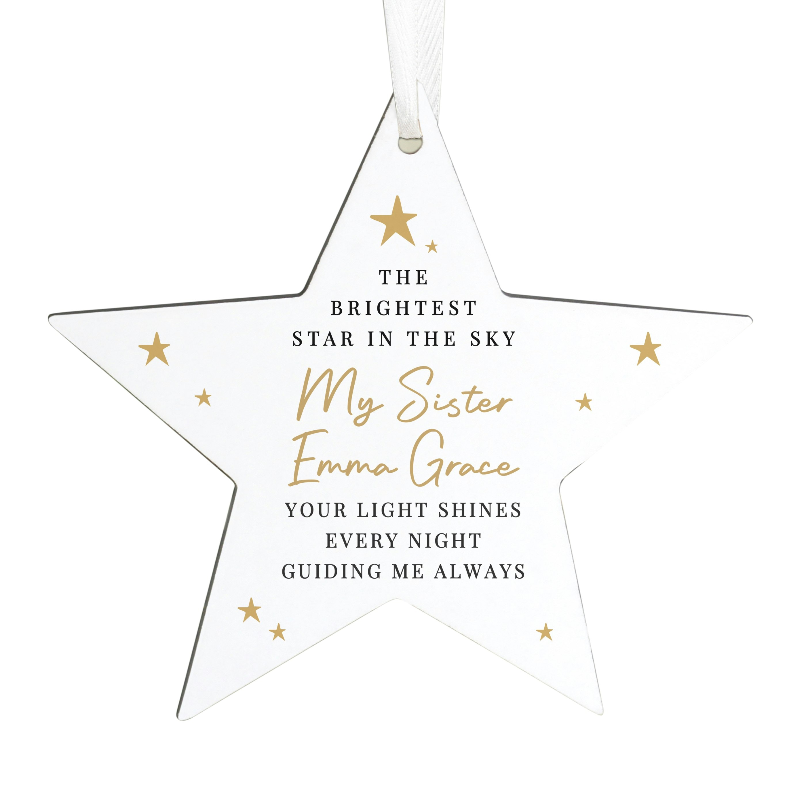 Personalised Memento Company Personalised Christmas Memorial Star Ornament in White