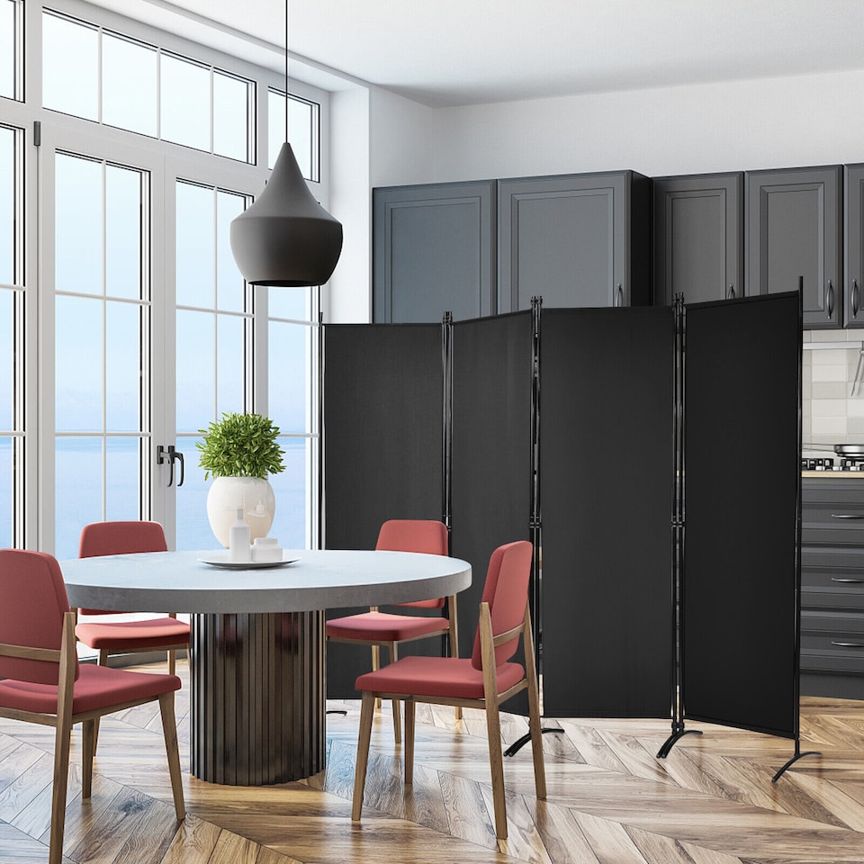 image 1 of COSTWAY 4-Panel Room Divider 173cm Folding Privacy Screen