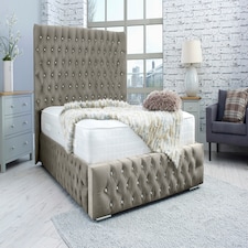 Bello Plush Small Double Bed Frame - Grey