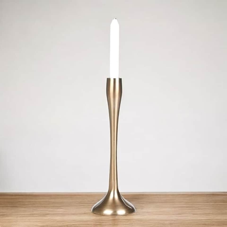 image 1 of Metal Candle Holder Candlesticks Set Gold Silver Decorative Decor | Gold | 2x Gold Small | Small | 2