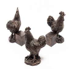Buff Orpington Chicken Plant Pot Feet - Set of 3 - L6.7 x W7 x H9.5 cm | Brown