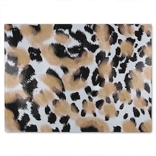 Leopard Spots Print Glass Chopping Board | Multi