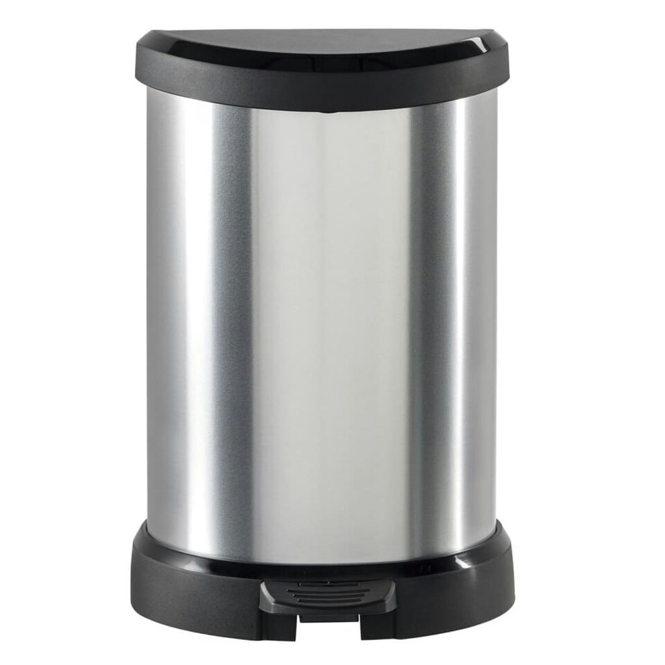 Curver Pedal Bin Deco DShape 15L Silver Tesco Groceries