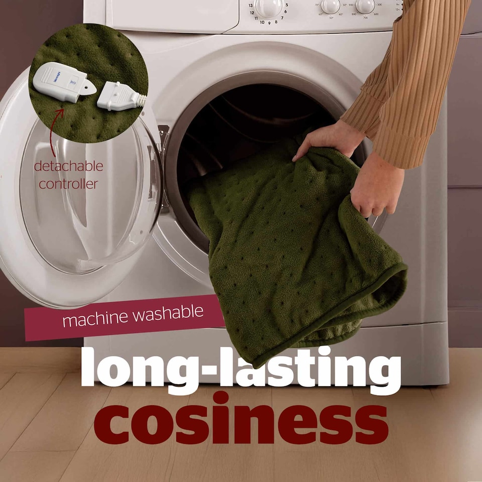 image 1 of Silentnight Luxury Heated Throw, Olive | Green | Olive | One Size | 1