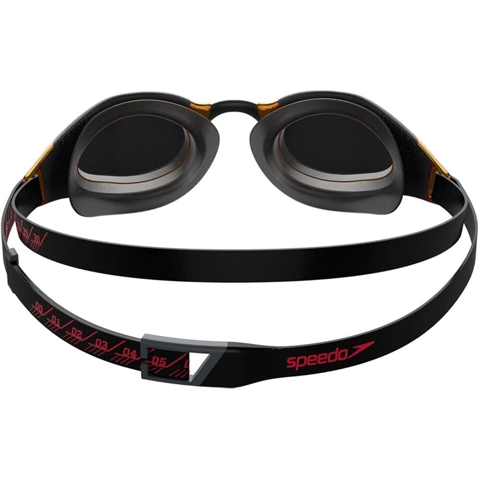 image 1 of Speedo Unisex Adult Fastskin Hyper Elite Swimming Goggles | Black | Black/Oxid Grey/Fire Red | One Size | 1