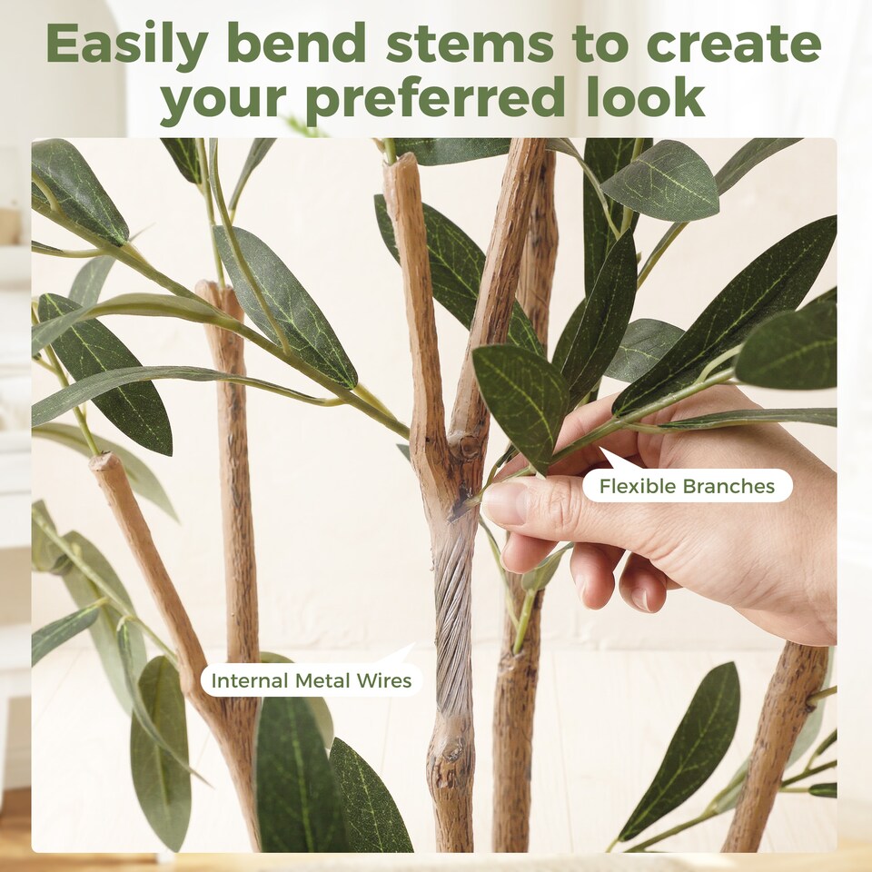 image 1 of HOMCOM 148 cm Decorative Artificial Plant, Silk Olive Tree with 553 Leaves