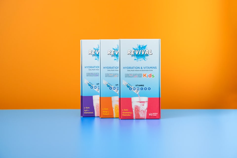image 1 of Revival KIDS - Daily Multi-Vitamin & Electrolyte Drink - Orange & Pineapple 6 pack