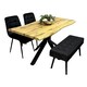 image 1 of Kosy Koala Dining Table Set With 2 Black Velvet Chairs And Grey Velvet Bench Dining Room Furniture