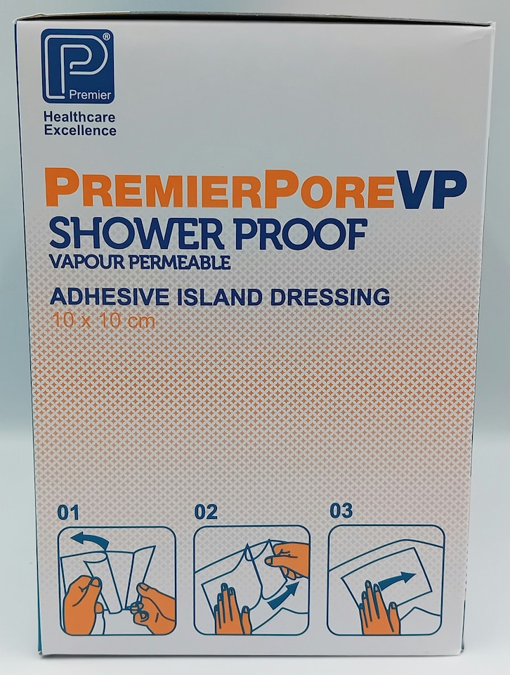 image 1 of Premierpore VP Adhesive Island Dressings 10cm x 10cm – Box of 50