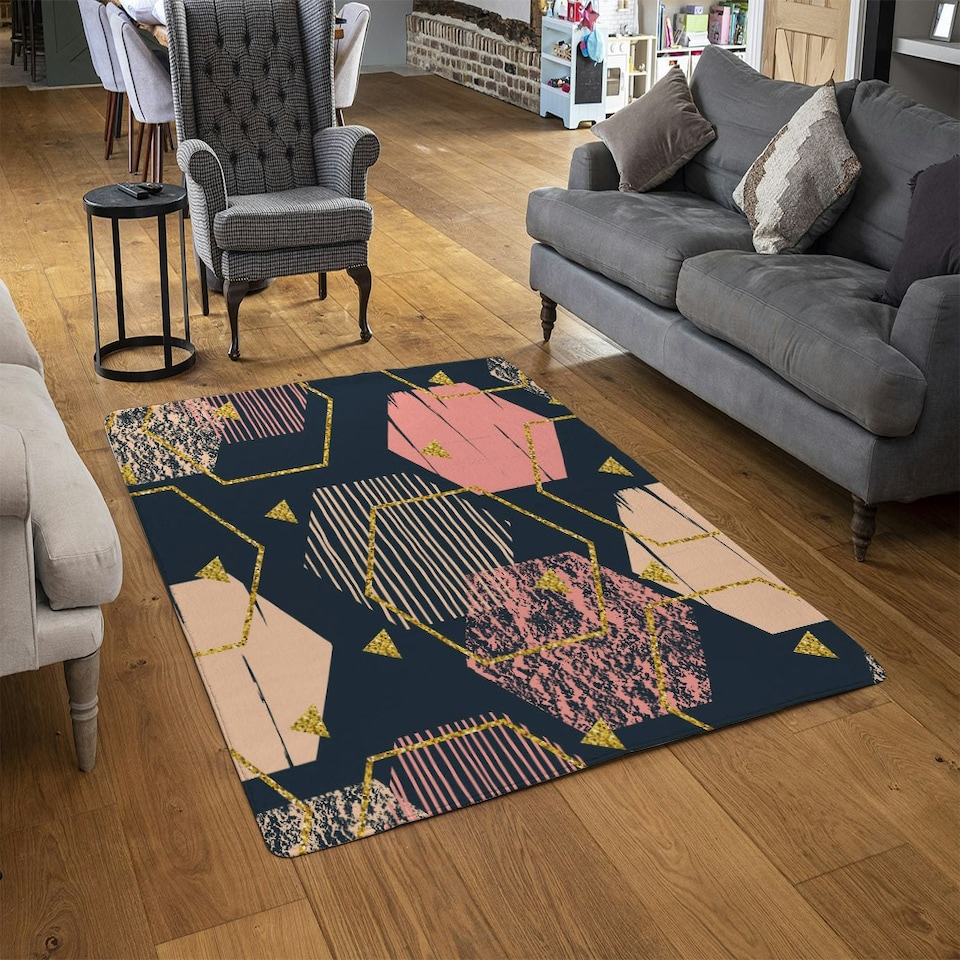 image 1 of Hexagons (Rug) Multi | Medium: 80x150cm