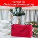 image 4 of 10pcs Red 100% Polyester Table Napkins with Hemmed Edges - 20 Inch
