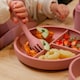 image 5 of Tiny Dining Baby Divided Silicone Suction Plate - Dusty Rose Pink