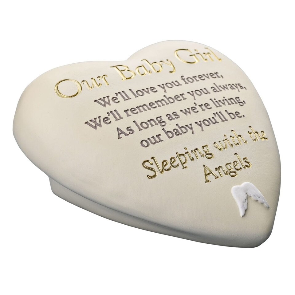 image 1 of Widdop Gifts Our Baby Girl Heart Shaped Graveside Plaque