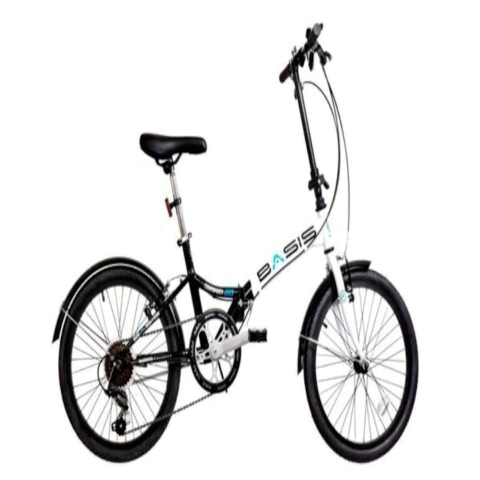 image 1 of Basis Compact Folding Commuter Bicycle, 20" Wheel, 6 Speed - Black/White