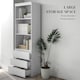 image 3 of HOMCOM 180cm Tall Bookcase with Storage, Free Standing Bookshelf with 3 Shelves and 3 Drawers, Display Cabinet for Living Room, Home Office, Bedroom, White