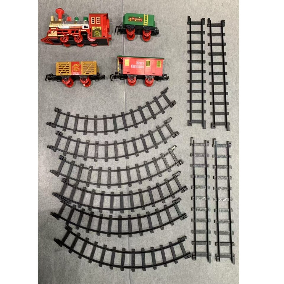 image 1 of Rexco Deluxe Train Set Around Christmas Tree Track Toy Lights Musical Party Xmas Gift