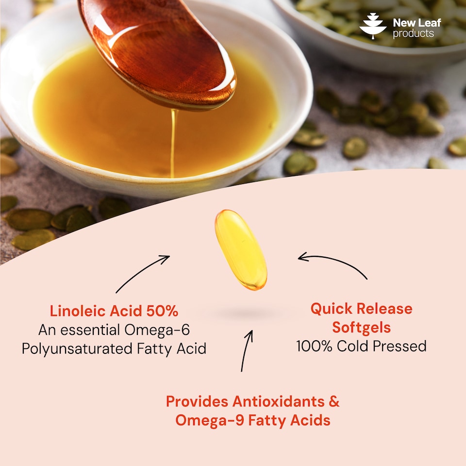 image 1 of Pumpkin Seed Oil Softgels High In Linoleic Acid 3000mg p/s - 180 Softgels