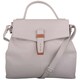 image 1 of Premium Soft Genuine Leather Top Handle Cross Body Shoulder Handbag Cream | Ivory/Tan
