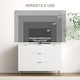 image 6 of HOMCOM Sideboard, 2-Door Kitchen Storage Cabinet with 3 Drawers and Adjustable Shelves, Buffet Cabinet with Metal Legs for Dining Room, White | White | White
